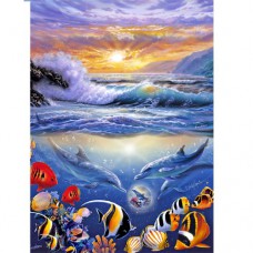 STEVE SUNDRAM GREETING CARD Blue Jewel Sunrise